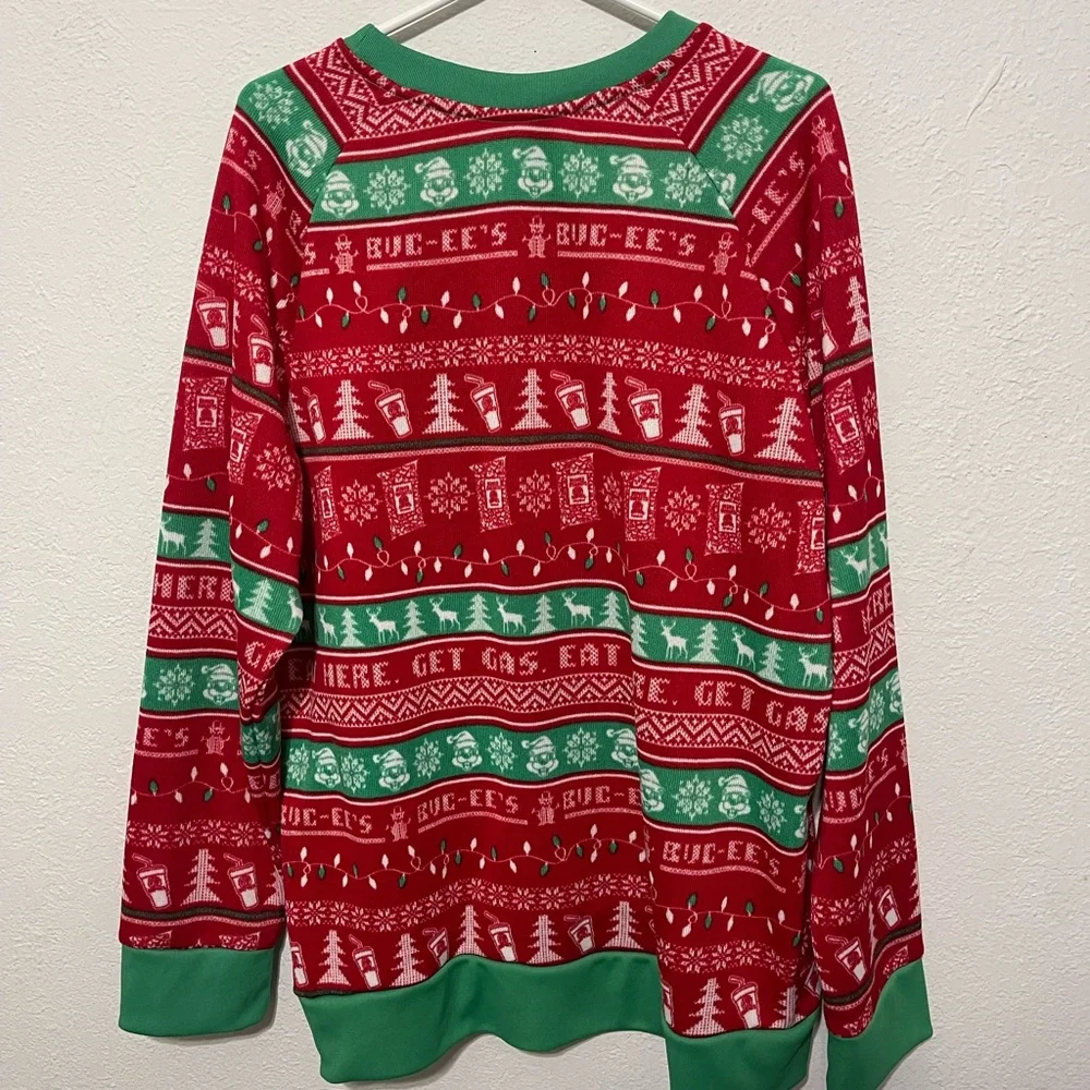 Buc-ee's Red and Green Holiday Sweater - Picture 3 of 5